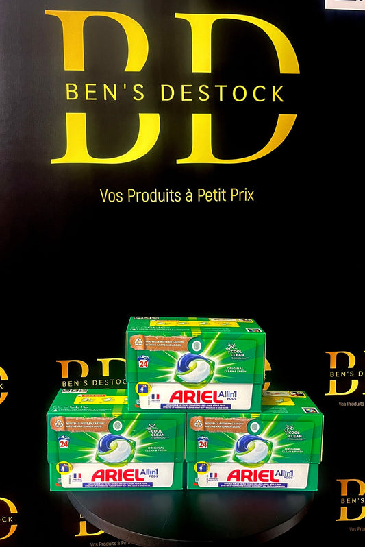 Ariel All-in-1 Pods – 24 Capsules – Lessive en Dosettes – Efficacité Anti-Taches et Fraîcheur Longue Durée